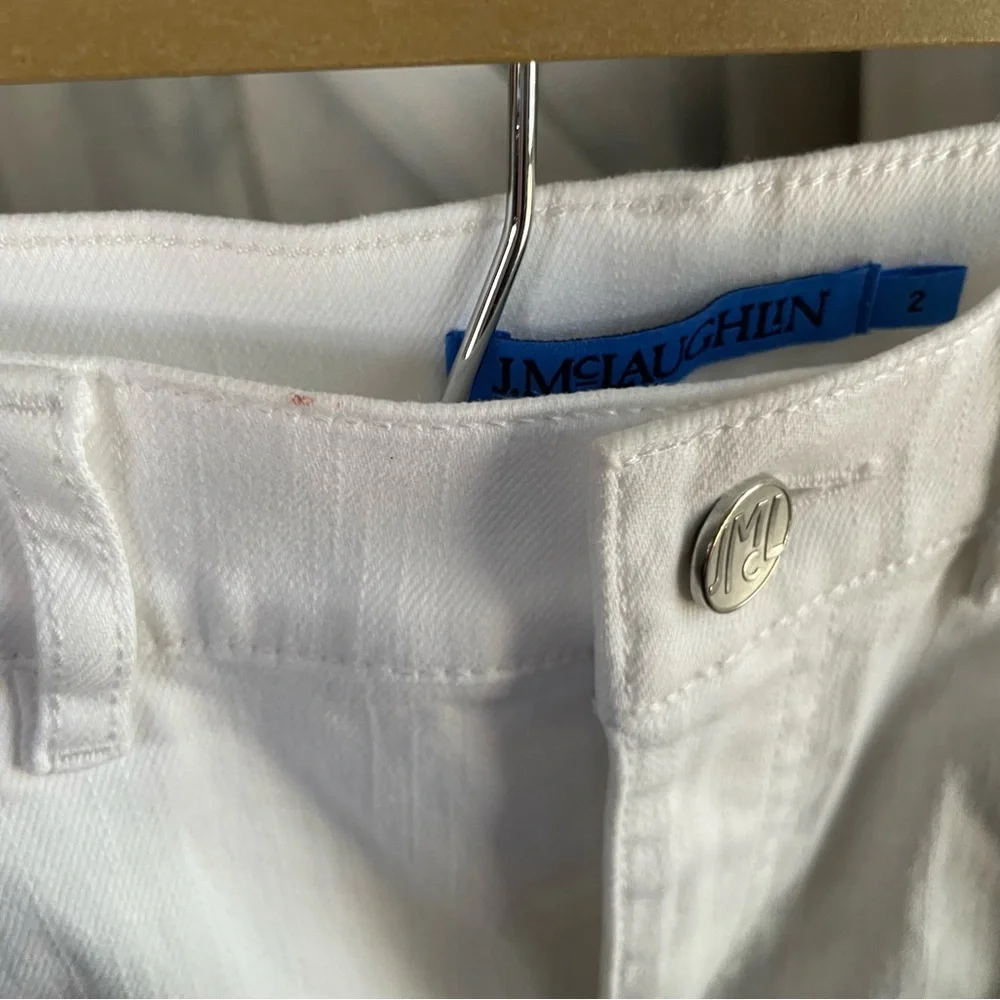 J.McLaughlin Clearwater white‎ jeans size 2 flared front seam detail classy - Picture 12 of 12